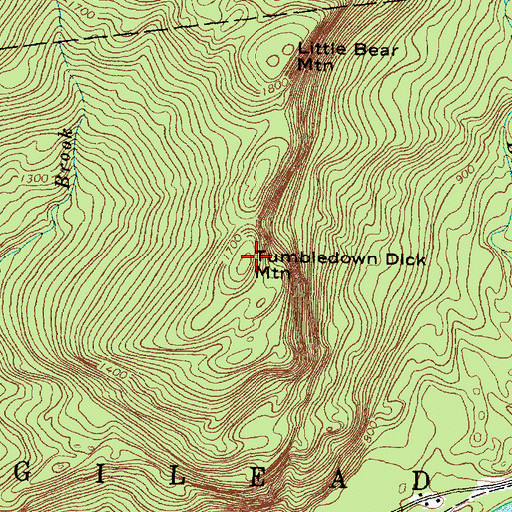 Topographic Map of Tumbledown Dick Mountain, ME