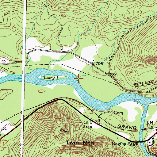 Topographic Map of Twitchell Brook, ME