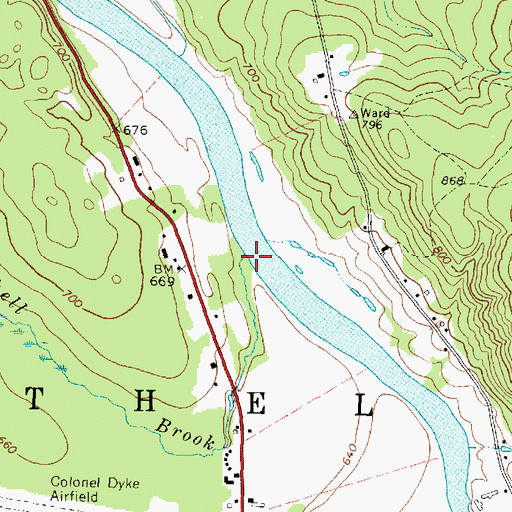Topographic Map of Twitchell Brook, ME