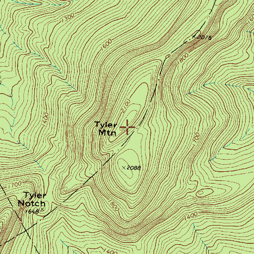 Topographic Map of Tyler Mountain, ME