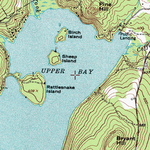 Topographic Map of Upper Bay, ME