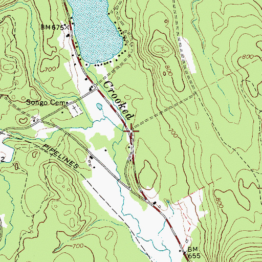 Topographic Map of Walker Brook, ME