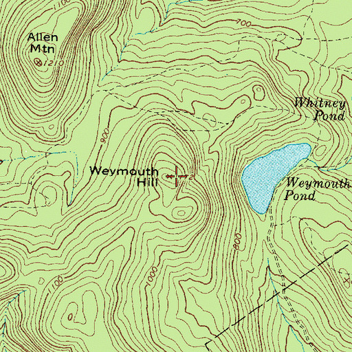 Topographic Map of Weymouth Hill, ME