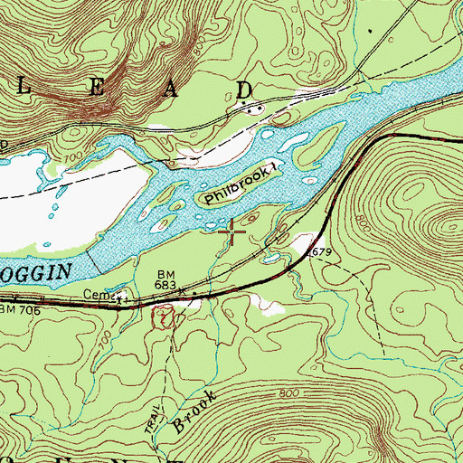 Topographic Map of Wheeler Brook, ME