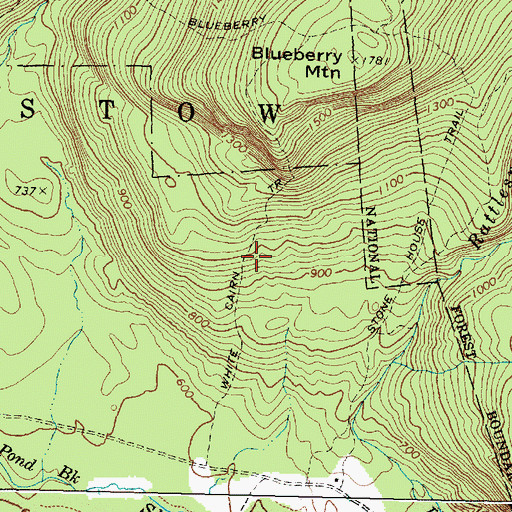 Topographic Map of White Cairn Trail, ME