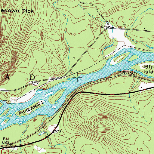 Topographic Map of Whites Brook, ME