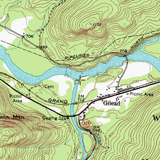 Topographic Map of Wild River, ME