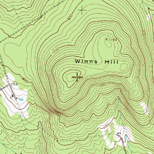 Topographic Map of Winns Hill, ME