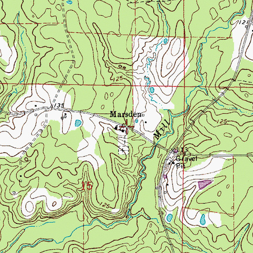 Topographic Map of Marsden, AR