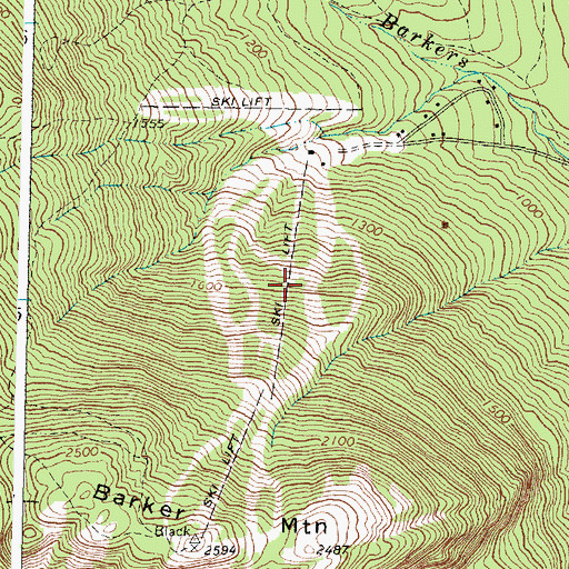 Topographic Map of Sunday River Ski Area, ME