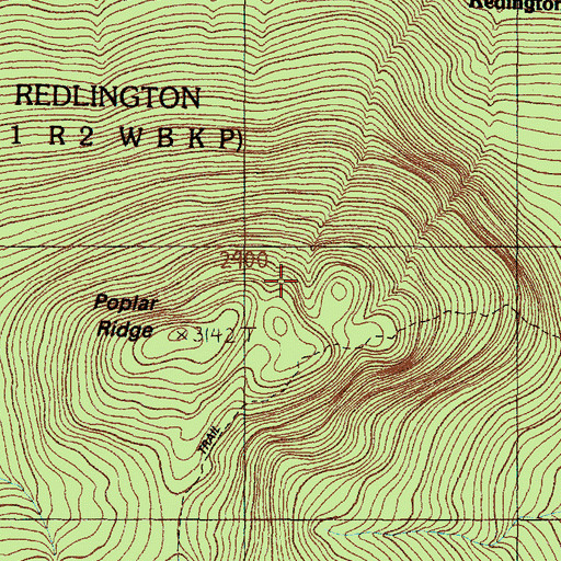Topographic Map of Franklin County, ME