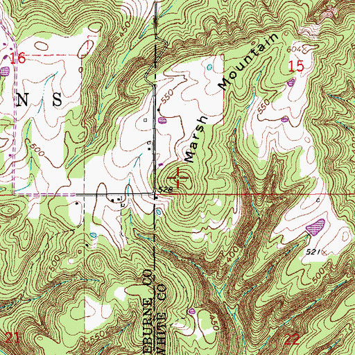 Topographic Map of Marsh Mountain, AR