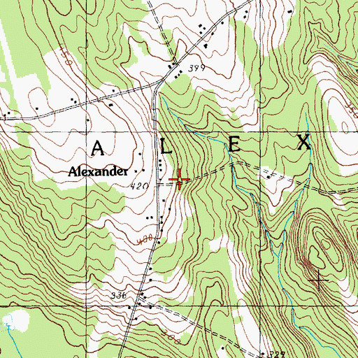 Topographic Map of Alexander, ME