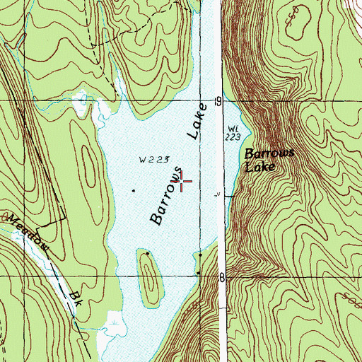 Topographic Map of Barrows Lake, ME