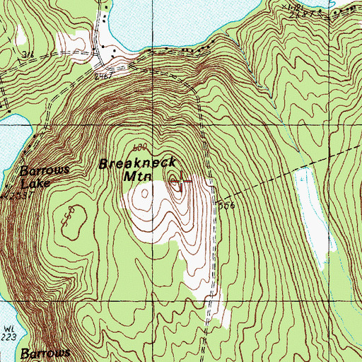 Topographic Map of Breakneck Mountain, ME