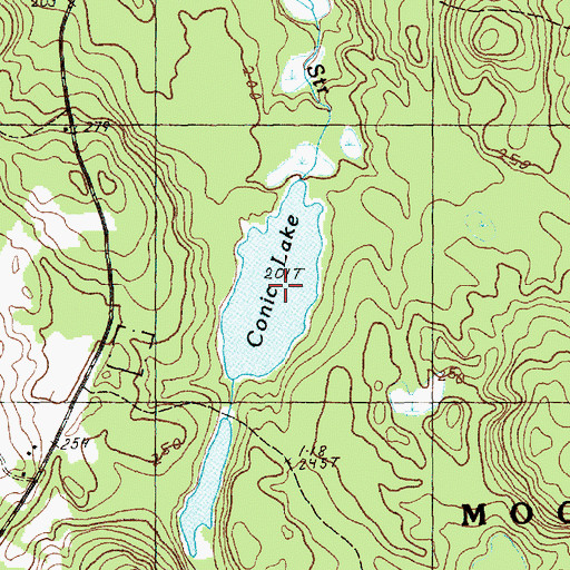 Topographic Map of Conic Lake, ME