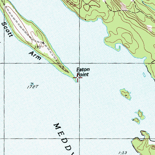 Topographic Map of Eaton Point, ME