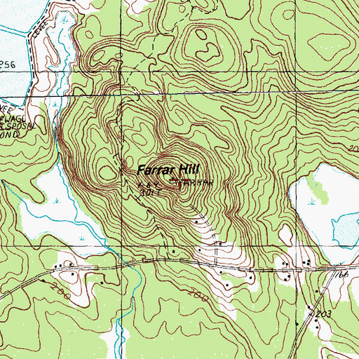 Topographic Map of Farrar Hill, ME