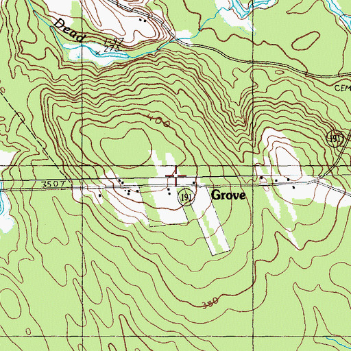 Topographic Map of Grove, ME