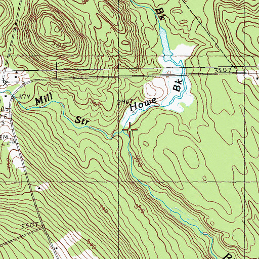 Topographic Map of Howe Brook, ME
