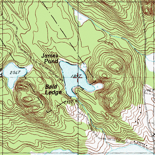 Topographic Map of James Pond, ME