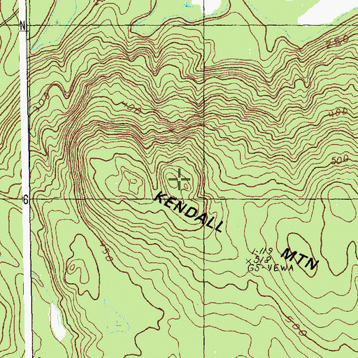 Topographic Map of Kendall Mountain, ME