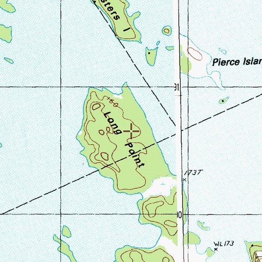 Topographic Map of Long Point, ME