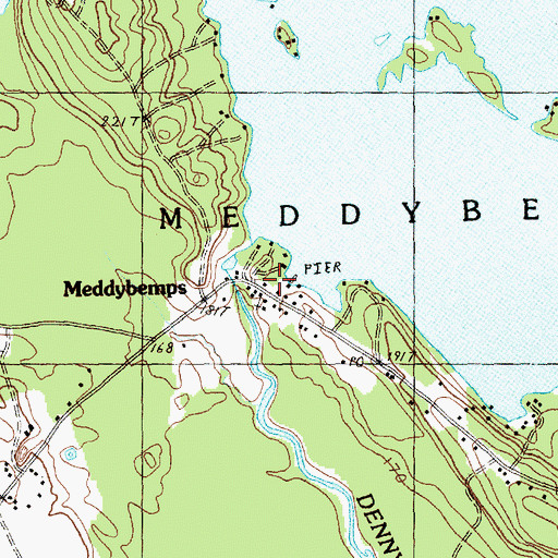 Topographic Map of Meddybemps, ME
