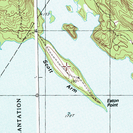 Topographic Map of Scott Arm, ME