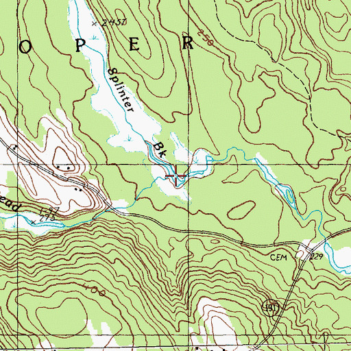 Topographic Map of Splinter Brook, ME