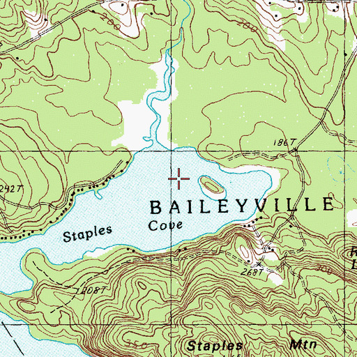 Topographic Map of Staples Cove, ME