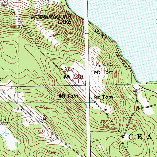 Topographic Map of Mount Tom, ME