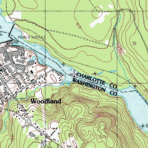Topographic Map of Wapsaconhagan Brook, ME