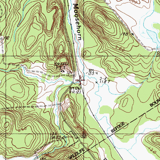 Topographic Map of Young Siding, ME