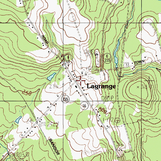 Topographic Map of Lagrange, ME