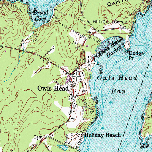 Topographic Map of Owls Head, ME
