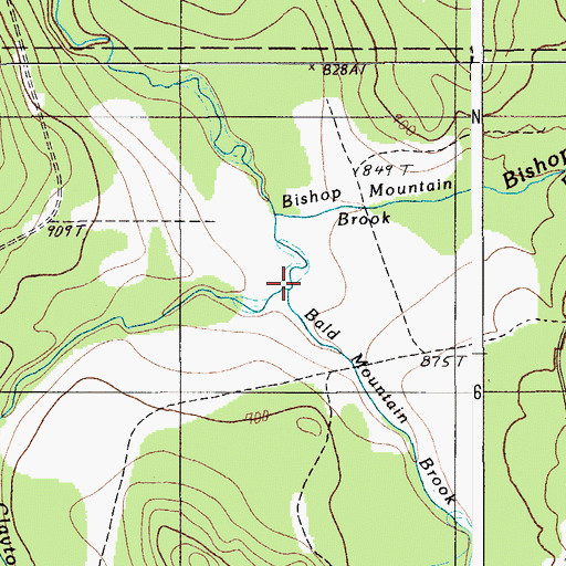 Topographic Map of Bald Mountain Brook, ME