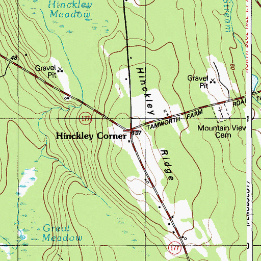 Topographic Map of Hinckley Corner, ME
