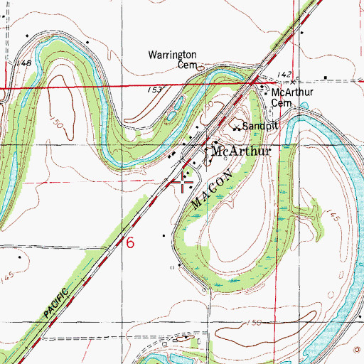 Topographic Map of McArthur, AR