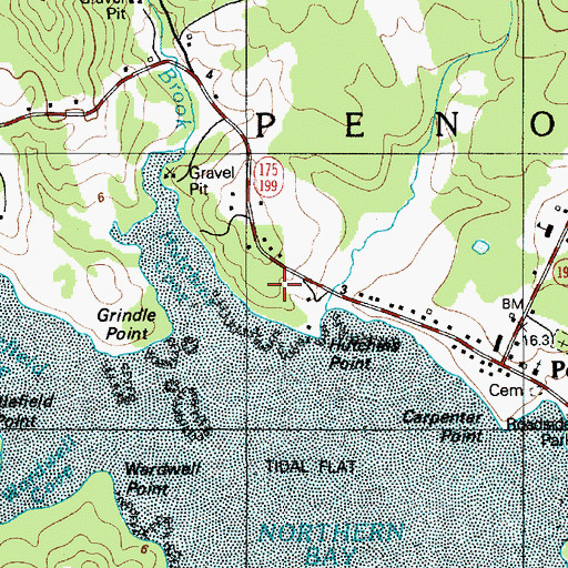 Topographic Map of Hutchins Point, ME