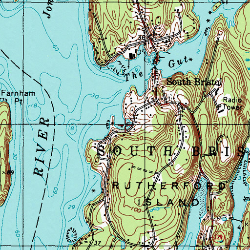 Topographic Map of Long Cove, ME