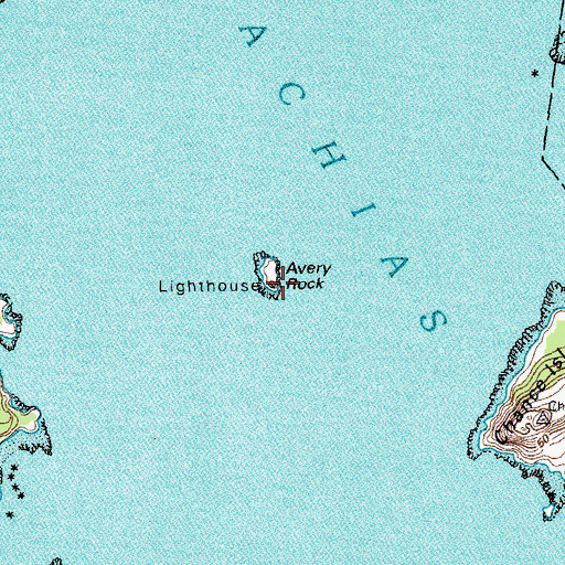 Topographic Map of Avery Rock, ME