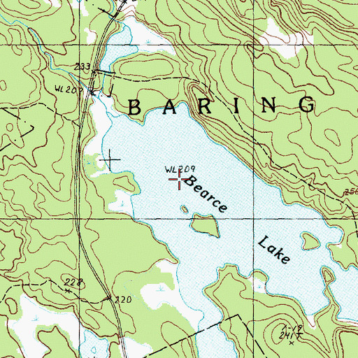 Topographic Map of Bearce Lake, ME