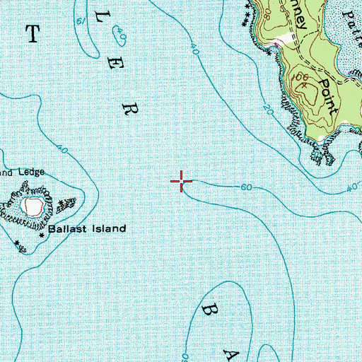 Topographic Map of Chandler Bay, ME