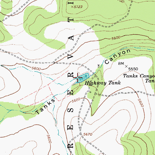 Topographic Map of Highway Tank, AZ