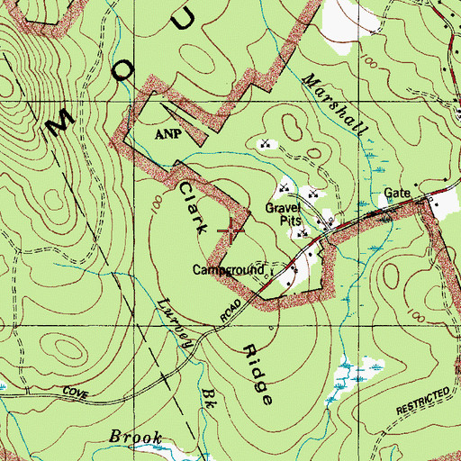 Topographic Map of Clark Ridge, ME