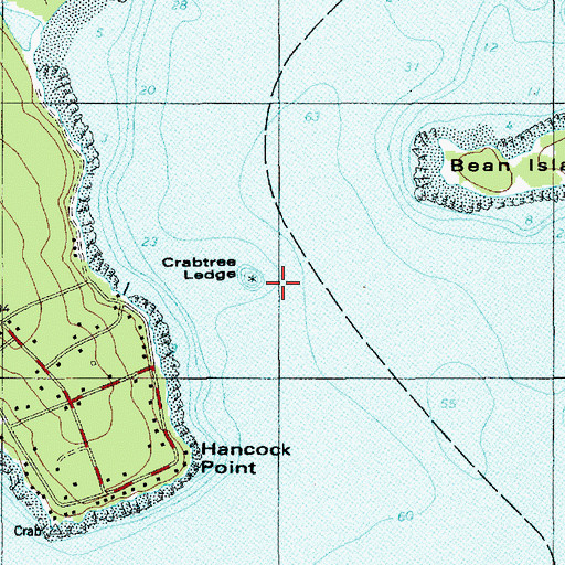 Topographic Map of Crabtree Ledge, ME