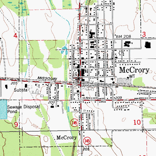 Topographic Map of McCrory, AR
