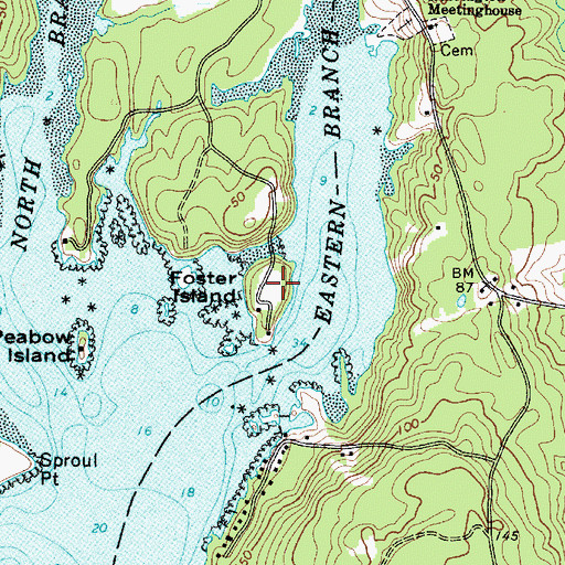 Topographic Map of Foster Island, ME