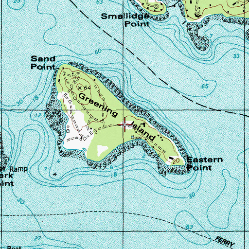 Topographic Map of Greening Island, ME